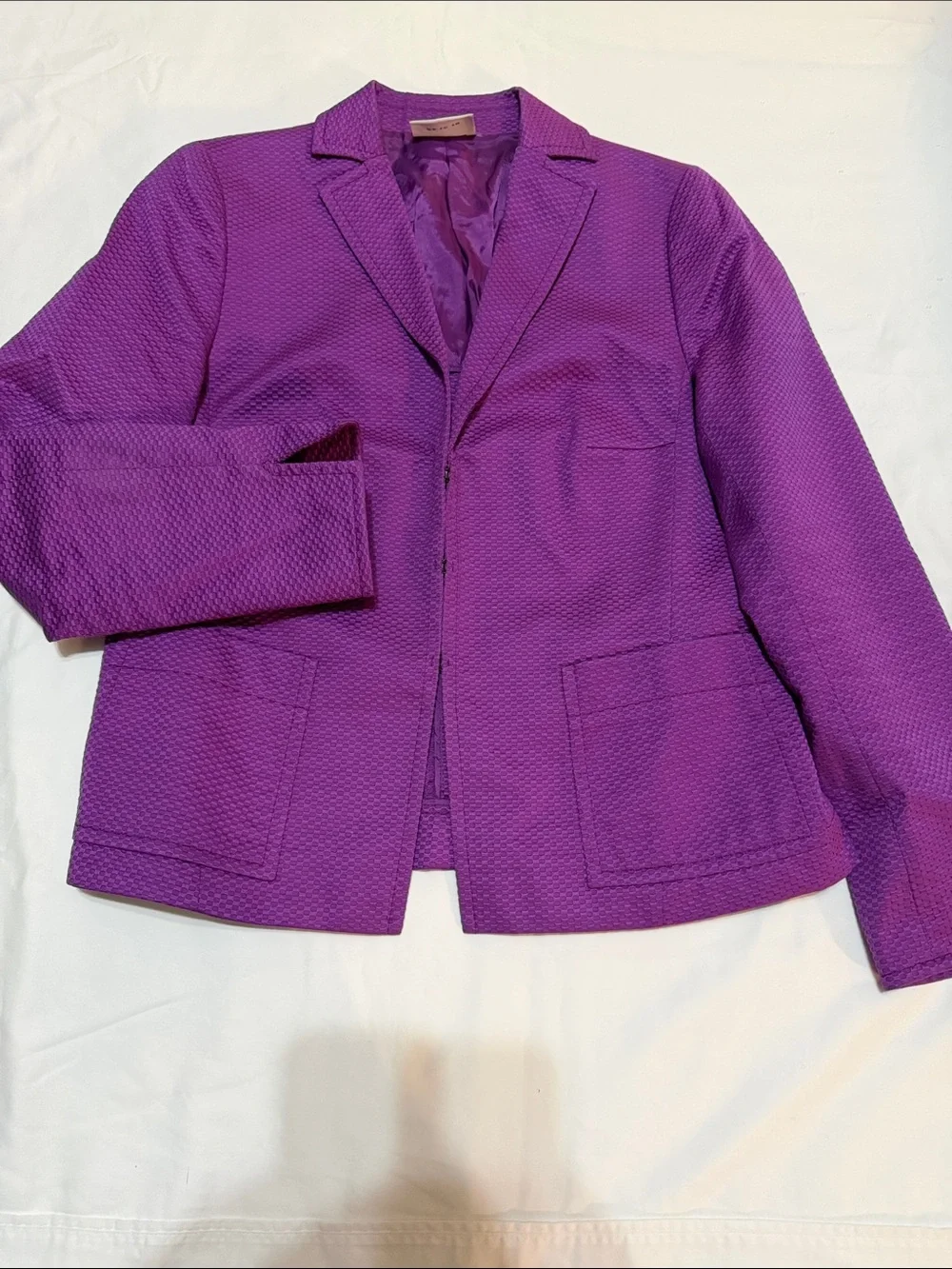 AKRIS PUNTO Textured Cotton Blazer Jacket 10
